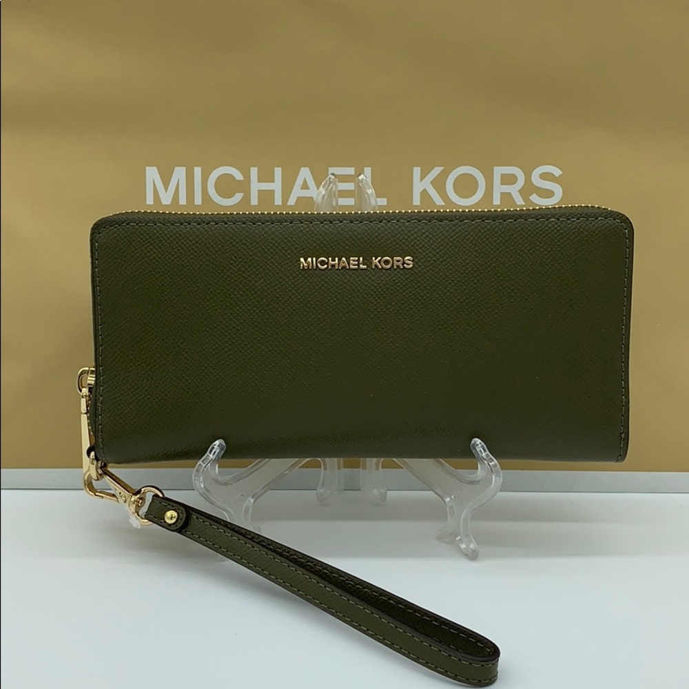 Michael Kors Large Jet Set Travel Continental Wristlet Phone Holder Case Wallet - Picture 3 of 16